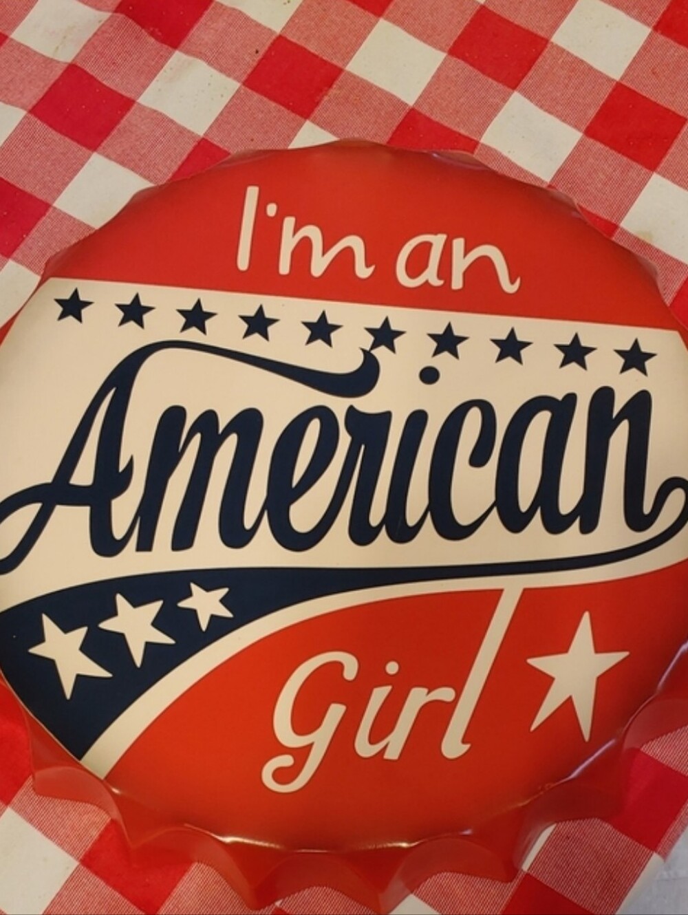 American Girl Red, White & Navy Patriotic Party Sign